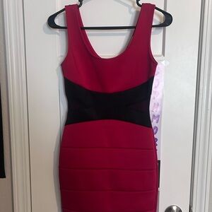 Red and Black Bodycon Dress